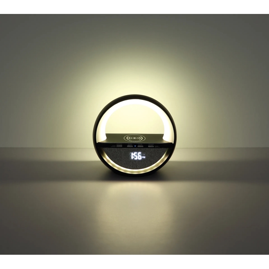 Globo - LED RGBW Oplaadbare bureaulamp met aanraakbediening, luidspreker en draadloze QI-oplading LED/3,5W/5V 1800 mAh