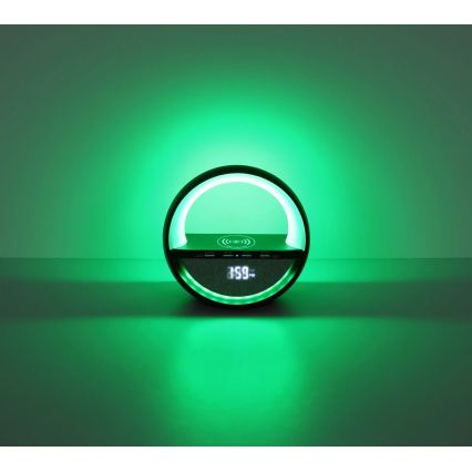 Globo - LED RGBW Oplaadbare bureaulamp met aanraakbediening, luidspreker en draadloze QI-oplading LED/3,5W/5V 1800 mAh