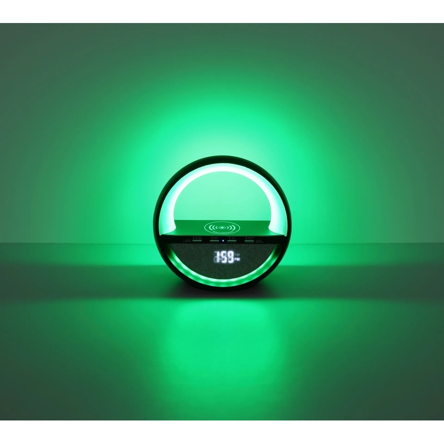 Globo - LED RGBW Oplaadbare bureaulamp met aanraakbediening, luidspreker en draadloze QI-oplading LED/3,5W/5V 1800 mAh
