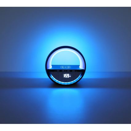 Globo - LED RGBW Oplaadbare bureaulamp met aanraakbediening, luidspreker en draadloze QI-oplading LED/3,5W/5V 1800 mAh