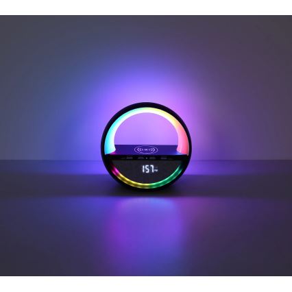 Globo - LED RGBW Oplaadbare bureaulamp met aanraakbediening, luidspreker en draadloze QI-oplading LED/3,5W/5V 1800 mAh