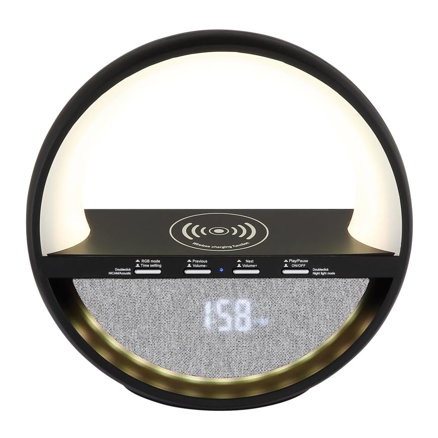 Globo - LED RGBW Oplaadbare bureaulamp met aanraakbediening, luidspreker en draadloze QI-oplading LED/3,5W/5V 1800 mAh