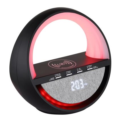 Globo - LED RGBW Oplaadbare bureaulamp met aanraakbediening, luidspreker en draadloze QI-oplading LED/3,5W/5V 1800 mAh