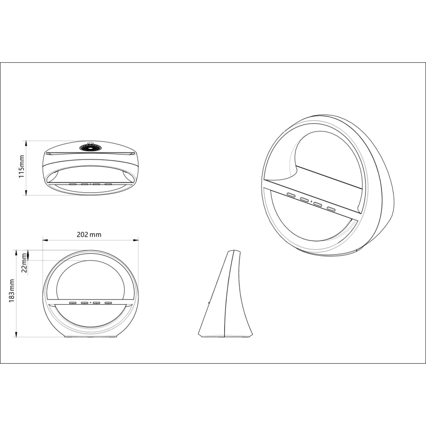 Globo - LED RGBW Oplaadbare bureaulamp met aanraakbediening, luidspreker en draadloze QI-oplading LED/3,5W/5V 1800 mAh