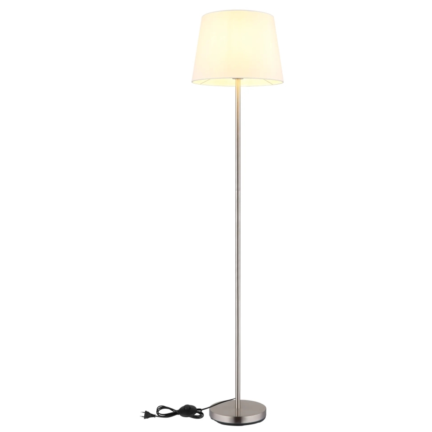 Globo - Vloerlamp 1xE27/40W/230V wit/mat chroom