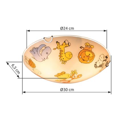 Globo - Plafondlamp kinderkamer 2xE27/60W/230V