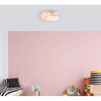 Globo - Plafondlamp voor kinderkamer 2xE27ILLU/60W/230V Ø 40 cm eenhoorn
