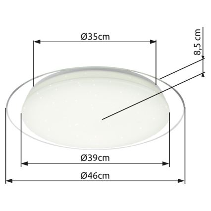 Globo - Dimbare LED plafondlamp LED/30W/230V 3000-6500K + afstandsbediening