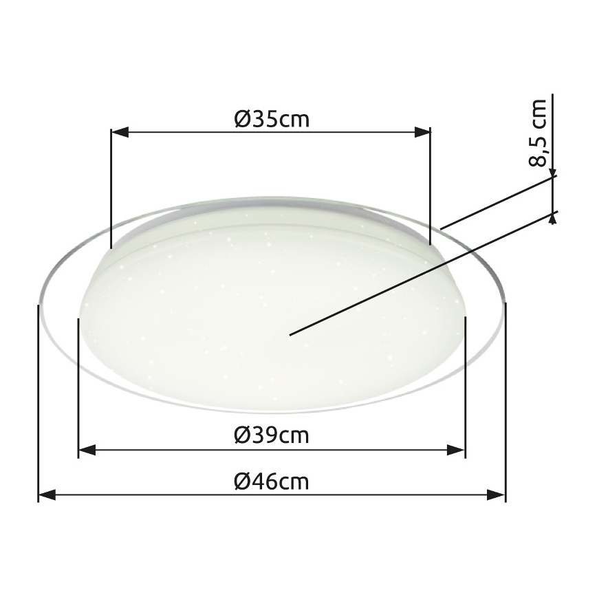 Globo - Dimbare LED plafondlamp LED/30W/230V 3000-6500K + afstandsbediening