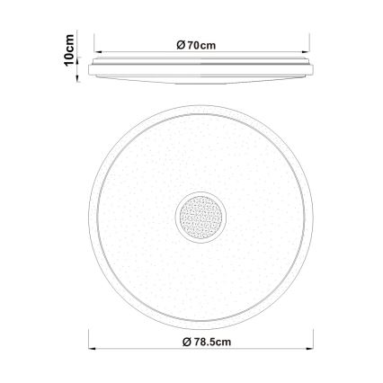 Globo - Dimbare LED-plafondlamp LED/80W/230V 2700-6500K Ø 78,5 cm + afstandsbediening