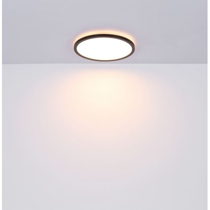 Globo - LED Dimbare badkamer plafondverlichting LED/18W/230V diameter 29,4 cm IP44 zwart