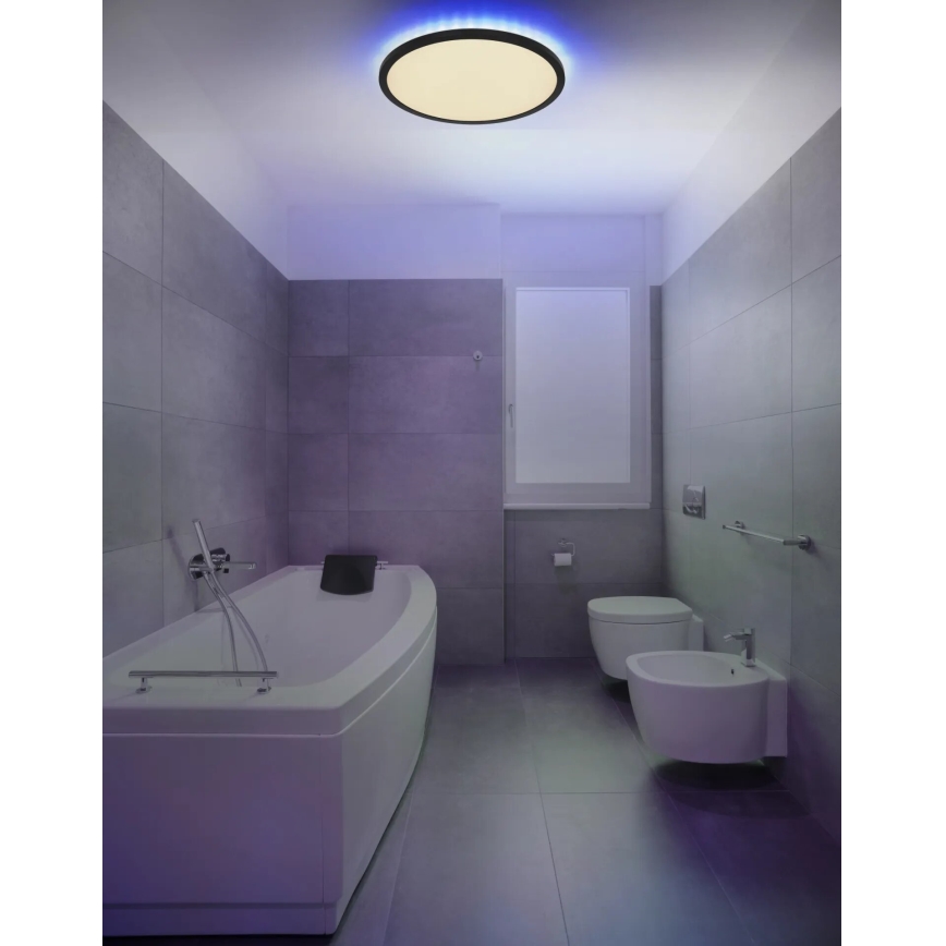 Globo - LED RGB Dimbare badkamer plafondlamp LED/21W/230V 3000-6000K + afstandsbediening IP44 zwart