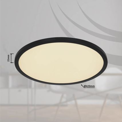 Globo - LED RGB Dimbare badkamer plafondlamp LED/21W/230V 3000-6000K + afstandsbediening IP44 zwart