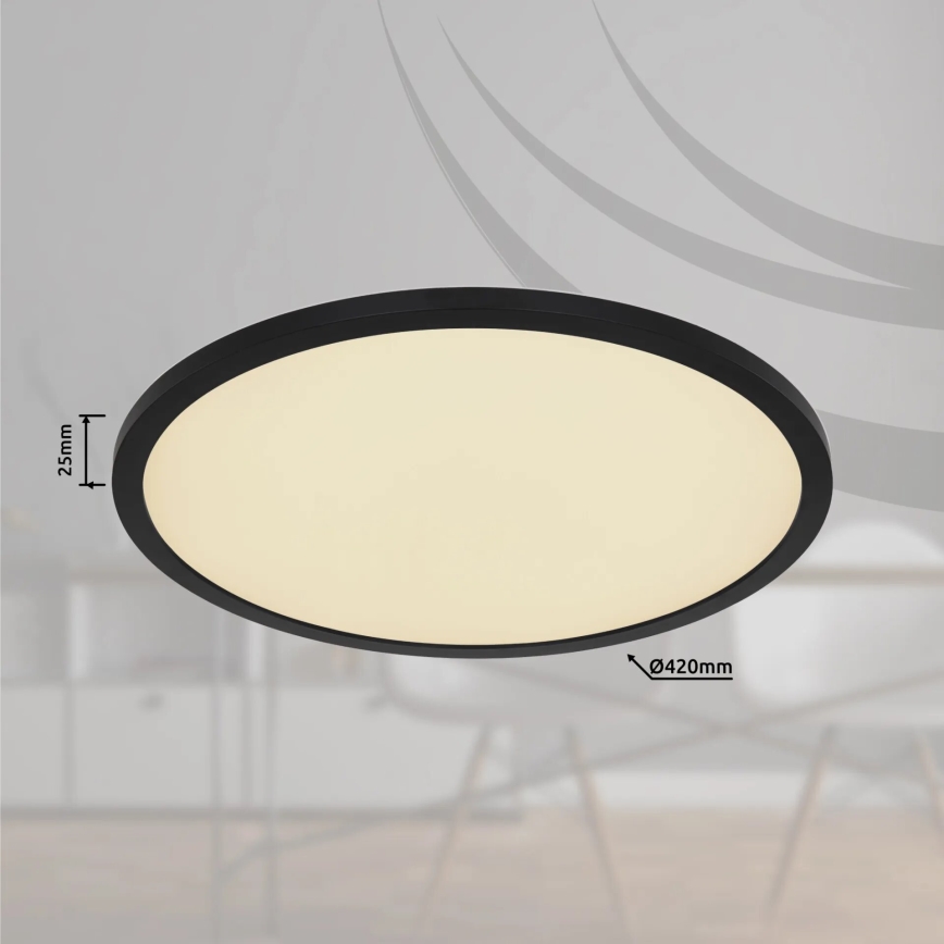 Globo - LED RGB Dimbare badkamer plafondlamp LED/21W/230V 3000-6000K + afstandsbediening IP44 zwart