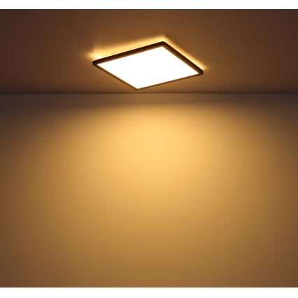 Globo - LED Dimbare badkamer plafondverlichting LED/18W/230V 29,4x29,4 cm IP44 zwart