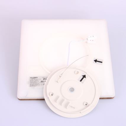 Globo - LED Dimbare badkamer plafondverlichting LED/18W/230V 29,4x29,4 cm IP44 bruin