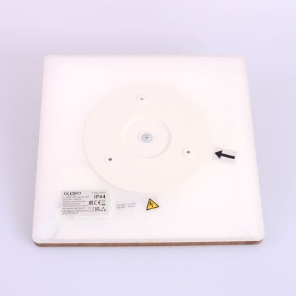 Globo - LED Dimbare badkamer plafondverlichting LED/18W/230V 29,4x29,4 cm IP44 bruin