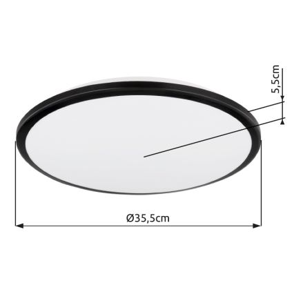 Globo - LED plafondlamp LED/18W/230V 3000K diameter 35 cm zwart