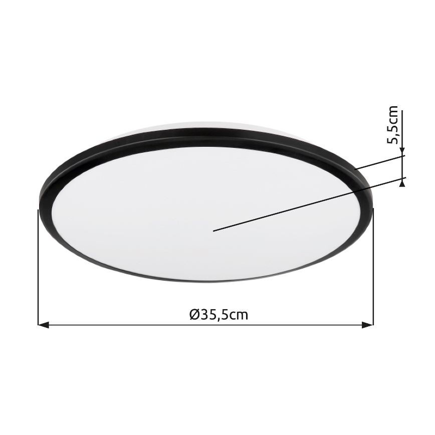 Globo - LED plafondlamp LED/18W/230V 3000K diameter 35 cm zwart