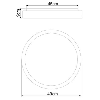 Globo - Dimbare LED plafondlamp LED/24W/230V + afstandsbediening