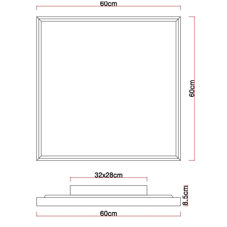 Globo - LED Plafondlamp LED/36W/230V 2700/4500/6500K 60x60 cm