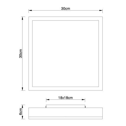 Globo - LED plafondlamp LED/12W/230V 3000K 30x30 cm