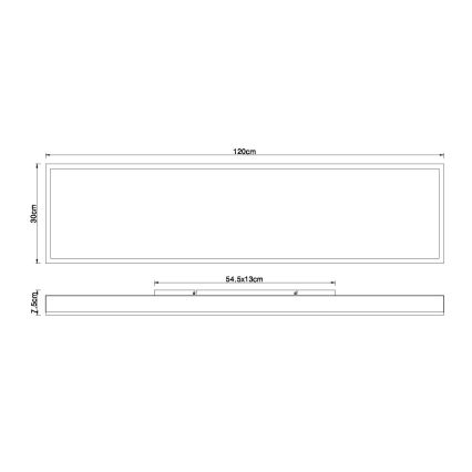 Globo - dimbare LED-plafondlamp LED/36W/230V 2700-6500K 30x120 cm + afstandsbediening