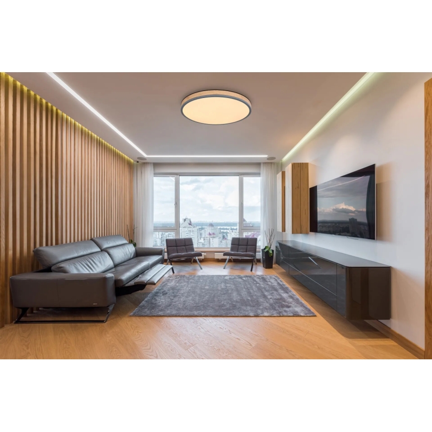 Globo - Dimbare LED plafondlamp LED/40W/230V 2700-6500K diameter 60 cm + afstandsbediening bruin/grijs