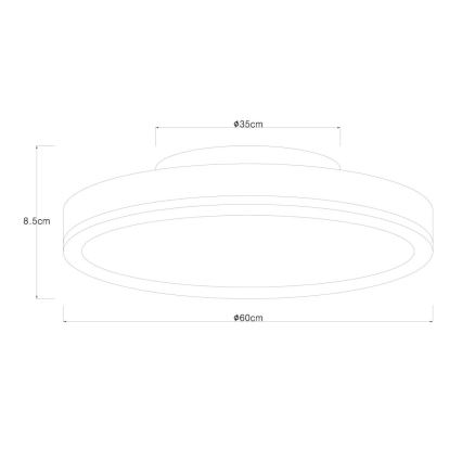 Globo - Dimbare LED plafondlamp LED/40W/230V 2700-6500K diameter 60 cm + afstandsbediening bruin/grijs