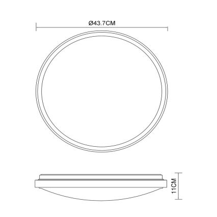 Globo - LED Plafondlamp LED/24W/230V 437mm 3000/4500/6000K