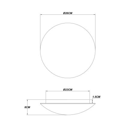 Globo - LED-plafondlamp 16W/230V 3000K Ø 26 cm