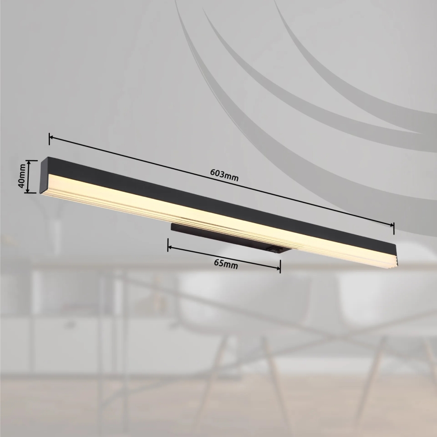 Globo - LED wand verlichting LED/12W/230V 3000/6000K 60 cm zwart