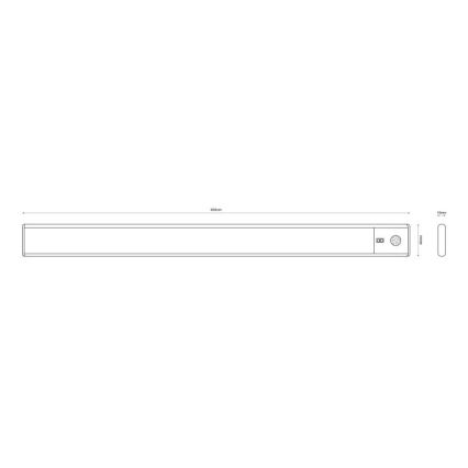 Globo - LED Dimbaar oplaadbaar onder keukenkast licht LED/2,5W/5V 4000K 1100 mAh 40 cm