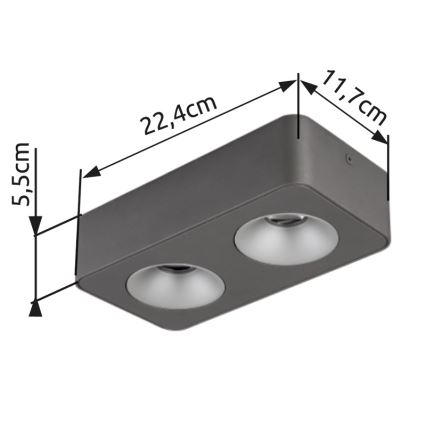 Globo - LED plafondlamp LED/11W/230V 11,7x22,4 cm