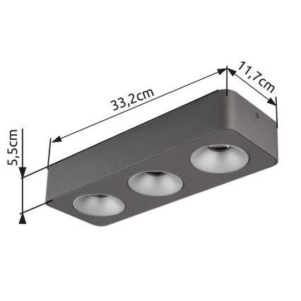 Globo - LED plafondlamp LED/14W/230V 11,7x33,2 cm