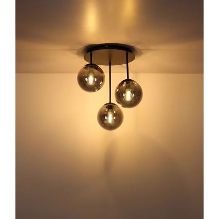 Globo - Opbouwkroonluchter 3xE14/25W/230V zwart