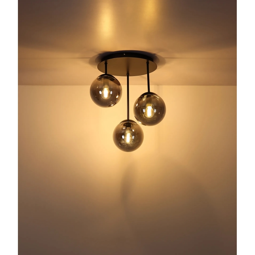 Globo - Opbouwkroonluchter 3xE14/25W/230V zwart