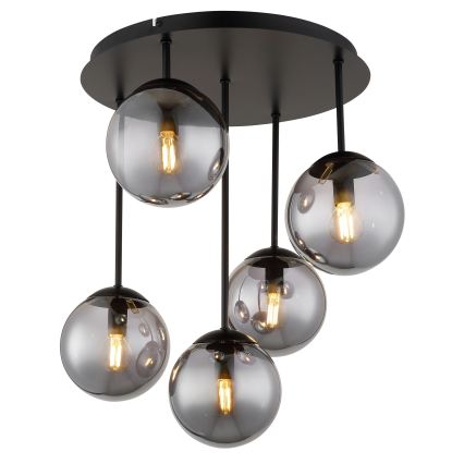 Globo - Plafondkroonluchter 5xE14/25W/230V zwart