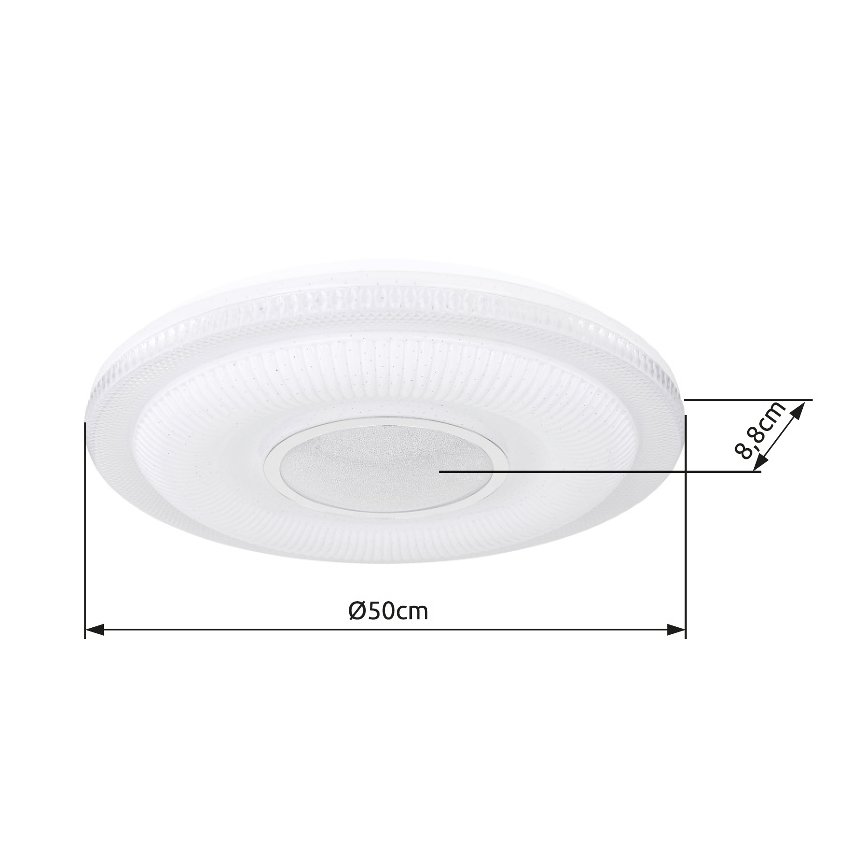 Globo - Dimbare LED plafondlamp LED/30W/230V 3000-6500K diameter 50 cm wit Wi-Fi Tuya + afstandsbediening