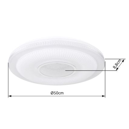 Globo - LED dimbare plafondlamp LED/30W/230V 3000-6500K Ø 50 cm wit Wi-Fi Tuya + afstandsbediening