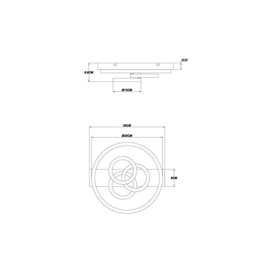 Globo - Dimbare LED plafondlamp LED/40W/230V 2700-6500K diameter 35x33 cm + afstandsbediening