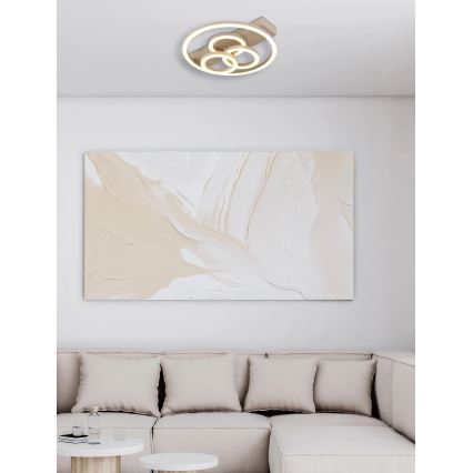 Globo - Dimbare LED-plafondlamp LED/40W/230V 2700-6500K Ø 35x33 cm beige + afstandsbediening