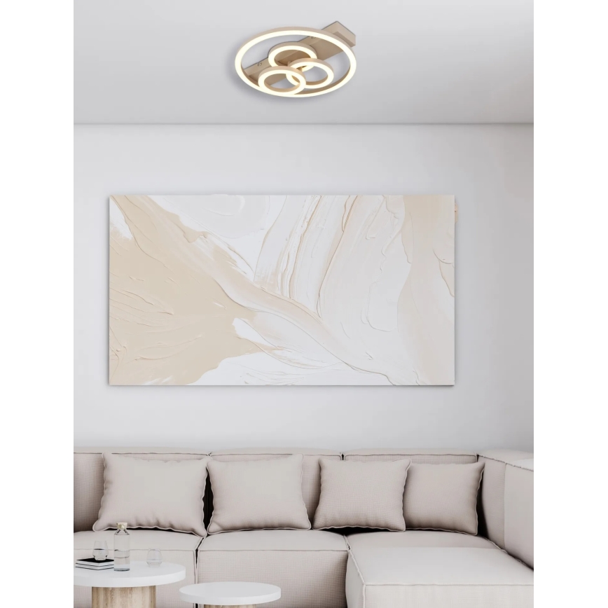 Globo - Dimbare LED-plafondlamp LED/40W/230V 2700-6500K Ø 35x33 cm beige + afstandsbediening