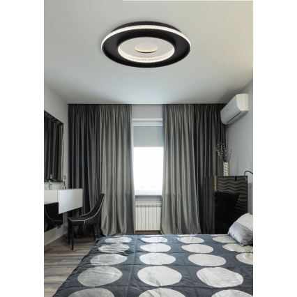 Globo - Dimbare LED plafondlamp LED/30W/230V 2700-6500K diameter 52,5 cm zwart + afstandsbediening