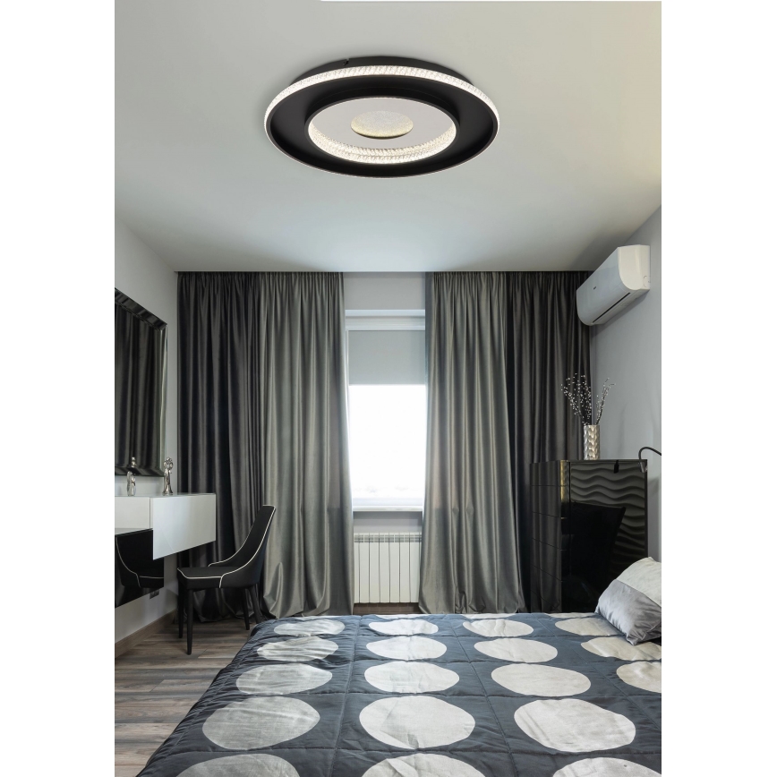 Globo - Dimbare LED plafondlamp LED/30W/230V 2700-6500K diameter 52,5 cm zwart + afstandsbediening