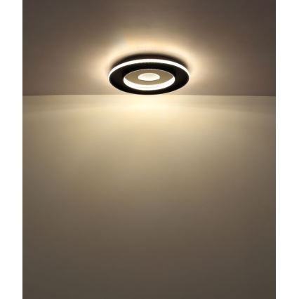 Globo - Dimbare LED plafondlamp LED/30W/230V 2700-6500K diameter 52,5 cm zwart + afstandsbediening