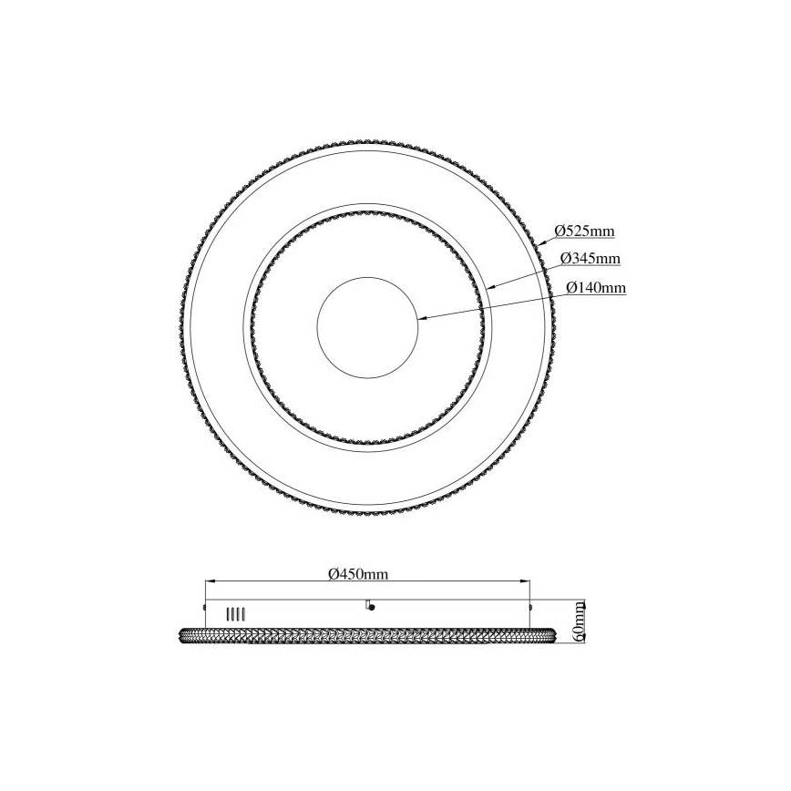 Globo - Dimbare LED plafondlamp LED/30W/230V 2700-6500K diameter 52,5 cm zwart + afstandsbediening