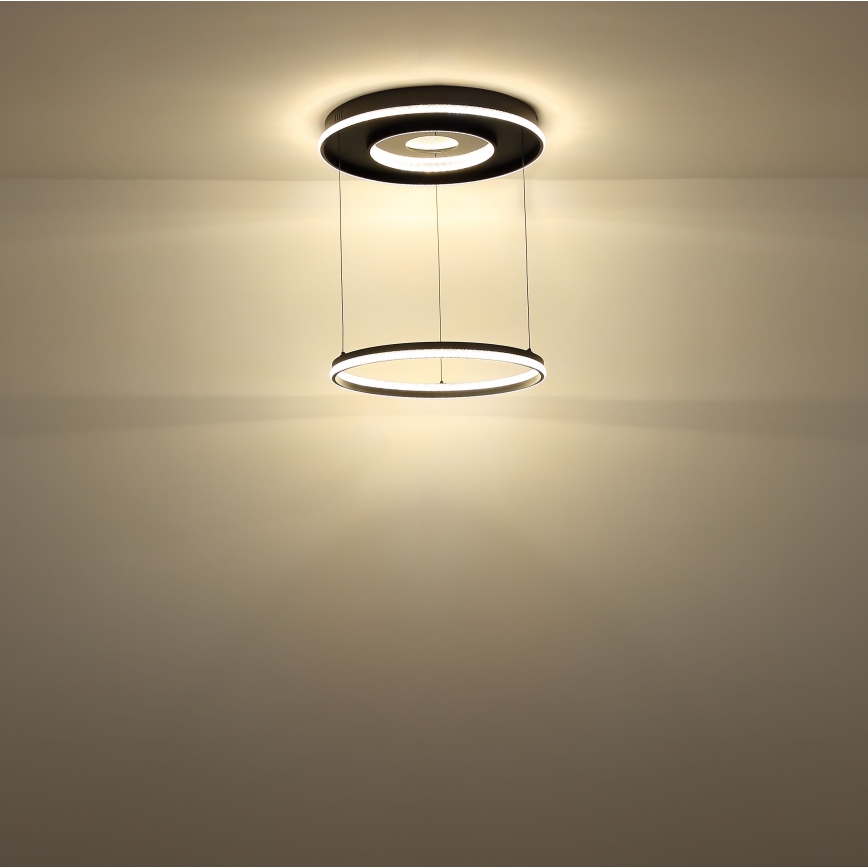 Globo - Dimbare LED hanglamp aan een koord LED/54W/230V 2700-6500K diameter 60 cm zwart + afstandsbediening