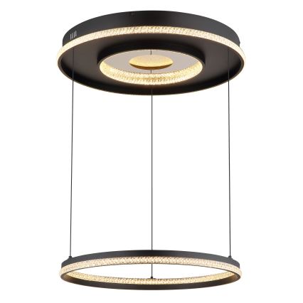 Globo - Dimbare LED hanglamp aan een koord LED/54W/230V 2700-6500K diameter 60 cm zwart + afstandsbediening