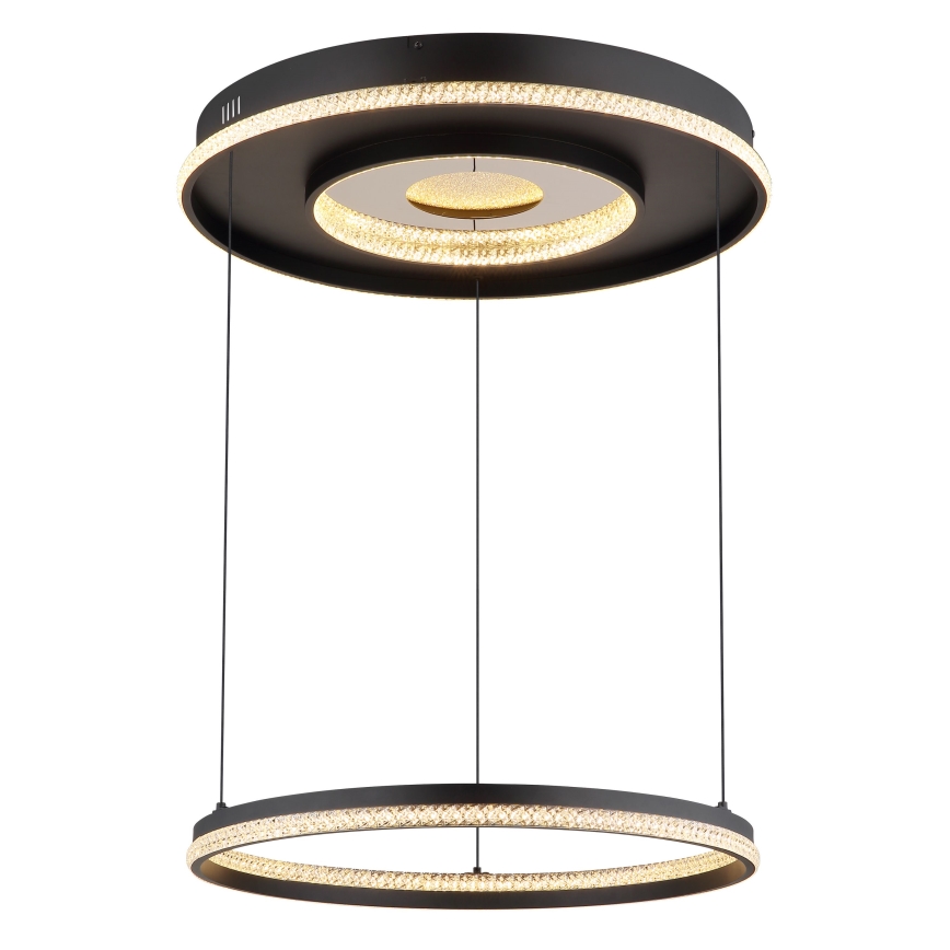 Globo - Dimbare LED hanglamp aan een koord LED/54W/230V 2700-6500K diameter 60 cm zwart + afstandsbediening